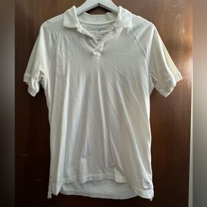 American Eagle Men’s Classic Fit White Polo - Small